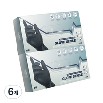 글러브센스 니트릴 PVC 합성 장갑 블랙 L, 대(L), 6개