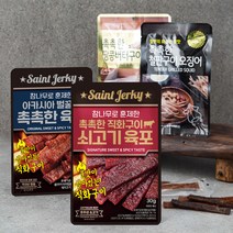 촉촉한 오징어 30g x 2종 + 참나무훈제 직화구이 육포 30g x 2종 세트, 1세트