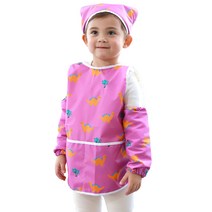 베베슈에뜨 쥬라기 메쉬 민소매 미술가운 + 두건 + 팔토시 세트, 퍼플