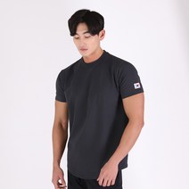 허그본 남성용 무지 머슬핏 반팔 티셔츠 태극라인
