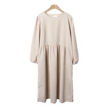레이파 코듀로이 라운드넥 퍼프 롱 원피스 cpops8352k2b