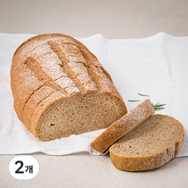 브로드카세 발효종 순수 호밀통밀 빵, 720g, 2개