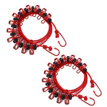 모리의집 캠핑 빨래줄, 빨간색, 2개