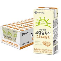 [연세고칼슘두유] 연세우유 뼈를 생각한 고칼슘 두유 호두 & 아몬드, 180ml, 24개