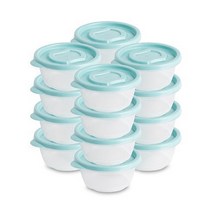 생활엔 이지 컨테이너 원형 전자레인지 용기 블루 190ml, 16개, 단품