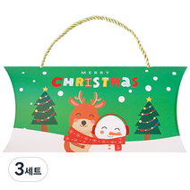 도나앤데코 크리스마스 선물포장 가로형 손잡이 오목상자 10p + 골드끈 10p, 함께 나누는 머플러, 3세트