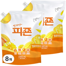 피죤 레귤러 섬유유연제 옐로미모사 리필, 2300ml, 8개