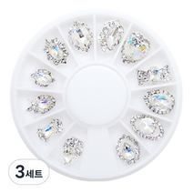 메이브라운 네일파츠 01 다이아 네일스톤 12종, 혼합색상, 3세트