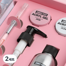 단지네네일가게 썸머피치 아크릴젤 2종 세트, 스킨, 클리어, 2세트