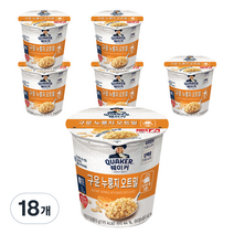 퀘이커 구운 누룽지 오트밀 시리얼컵, 50g, 18개