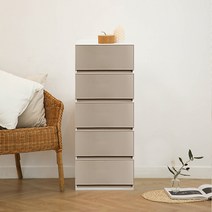 샤바스 컬러스토리 서랍장 400 5단, 브라운, 1개