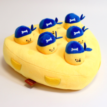 꼬수니토이즈 치즈보트 강아지 노즈워크 삑삑이 장난감 29 x 29 x 6 cm, 노란색, 1개