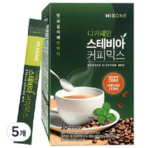 믹스원 디카페인 스테비아 커피믹스, 9.5g, 30개입, 5개