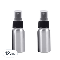 DM 뷰티 스프레이 알루미늄 공병 30ml, 블랙, 12개입