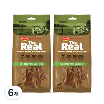하림펫푸드 더리얼 저키 강아지 간식, 닭가슴살, 6개