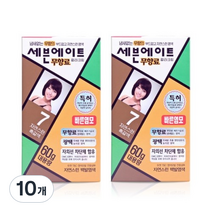 세븐에이트 칼라크림 염모제 60g, 7호 자연스런 흑갈색, 10개