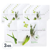 은율 데일리케어 시트 마스크팩 피부진정 알로에 22ml x 10p + 오이 22ml x 10p + 티트리 22ml x 10p, 3세트