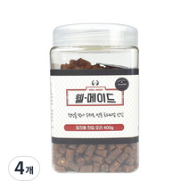 웰메이드 강아지 수제간식 400g, 칭찬용 한입오리맛, 4개