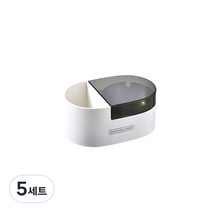 크로닉401 뚜껑 부착형 벽걸이 재떨이 + 스티커, 화이트 + 블랙, 5세트