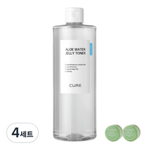 김정문알로에 큐어 알로에 워터 젤리 토너 500ml + 미니 2X 크림 3.5g x 2p 세트, 4세트