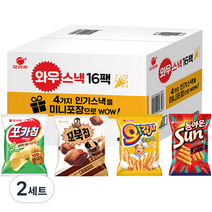 와우스낵 과자 선물세트, 포카칩4p + 꼬북칩4p + 오감자4p + 돌아온 썬칩4p, 2세트