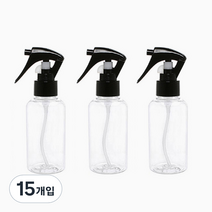 병도매닷컴 DT120 투명 건스프레이 용기, 검정캡, 15개입