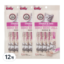 더캣츠 미니 베로베로젤 고양이 간식 5p, 닭 + 참치 혼합맛, 10g, 12개
