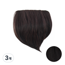 픽앤웨어 남성용 인모 믹스 M자 커버 꽂아 볼륨업 와이드 앞머리 가발 14cm, 내츄럴 블랙, 3개