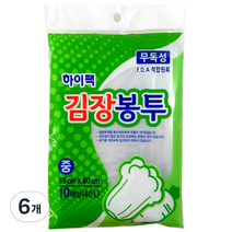 하이팩 김장봉투 중 40L, 중형(약10포기), 6개