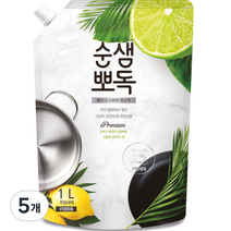 순샘 뽀독 주방세제 시트러스향 리필, 1L, 5개