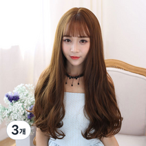 뿌이뿌이가발 여성 롱 웨이브 통가발 코넬리, 초크브라운, 3개