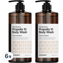 메디레머디 프로폴리스 10 모이스처 대용량 바디워시, 6개, 1000ml