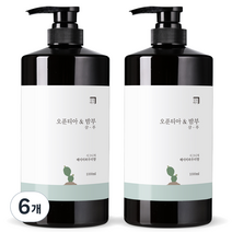 살림백서 오푼티아&밤부 샴푸 베이비파우더향, 1000ml, 6개