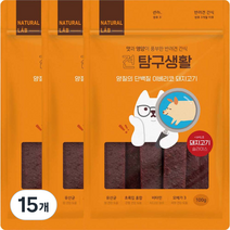 네츄럴랩 강아지 견탐구생활 슬라이스 간식 100g, 이베리코돼지고기, 15개
