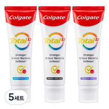 콜게이트 토탈 치약 프로페셔널 클린 110g + 차콜 딥 클린 110g + 프로 검 헬스 110g 세트, 5세트