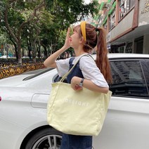 딜라이트 심플 레터링 캔버스 에코백