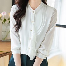 포플러앤씨 블피오 프릴 블라우스