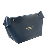 고급스러운 인조 가죽 레터링 티슈 케이스 만두, 네이비