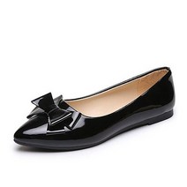 큐티 리본 뾰족한 헤드 플랫 슈즈