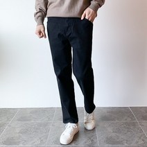 제제 남성용 빈티지 와이드 블랙진