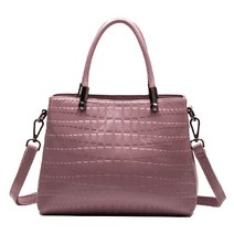 악어패턴 3단 가죽 숄더백