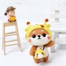 양모 펠트 DIY 키트, 기린시바, 1세트