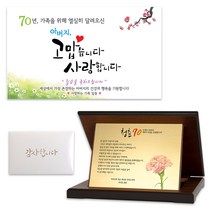 아버지 칠순 고희 감사패 + 현수막 + 편지 세트 03 청춘70