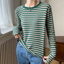 앤드스타일 여성용 메인리 스트라이프 티셔츠 261241