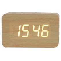 알맹 LED 알람시계 AMLC02, 우드