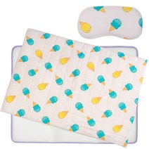 화모 뽀송뽀송 리플 아기 쿨 매쉬 매트 커버 분리형 + 매쉬 베개 세트, 아이스크림