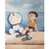 순잠 깜찍 모던 수채화 유채화 개릭터 그림그리기 DIY 세트 40 x 50 x 1.6 cm, 28 냥이의 하나뿐인 단짝친구