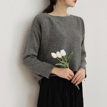 오키진 여성용 울 라운드 입술넥 니트