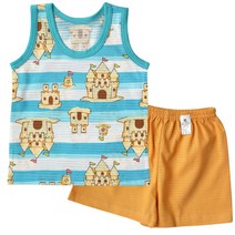 퓨코 아동용 모래성 오가닉 민소매 내의 상하세트