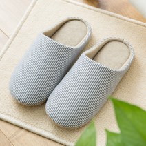 라운드 스트라이프 면 실내화 슬리퍼 1p, 블루(G7113)
